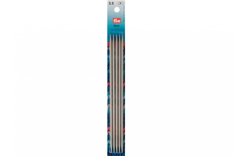 Strumpfstricknadeln Prym 20 cm - 3,5 mm Grau ALU 