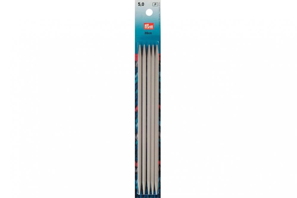 Strumpfstricknadeln Prym 20 cm - 5,0 mm Grau ALU 