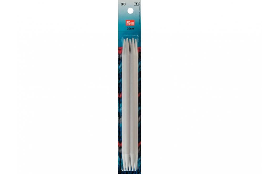 Strumpfstricknadeln Prym 20 cm - 8,0 mm Grau KST 