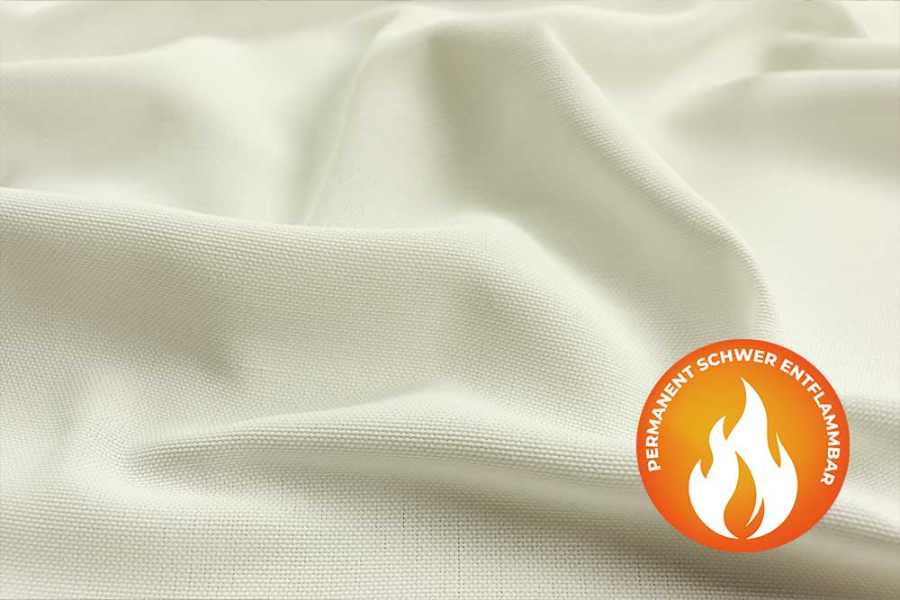 Tischdeckenstoff - permanent schwer entflammbar - 280 cm - Weiß 