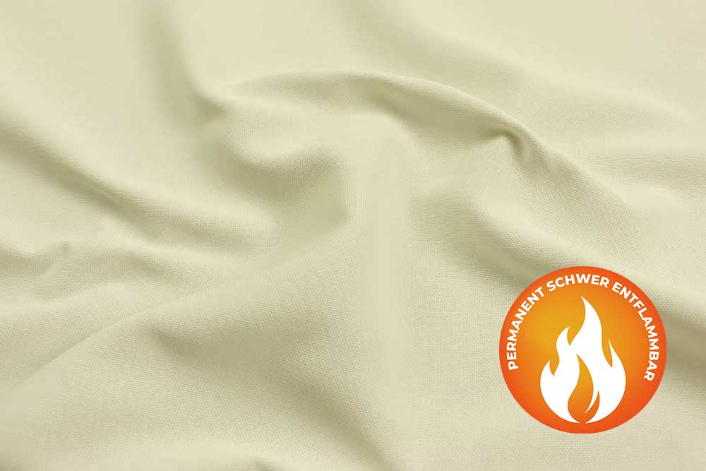 Tischdeckenstoff - permanent schwer entflammbar - 140 cm - Creme 