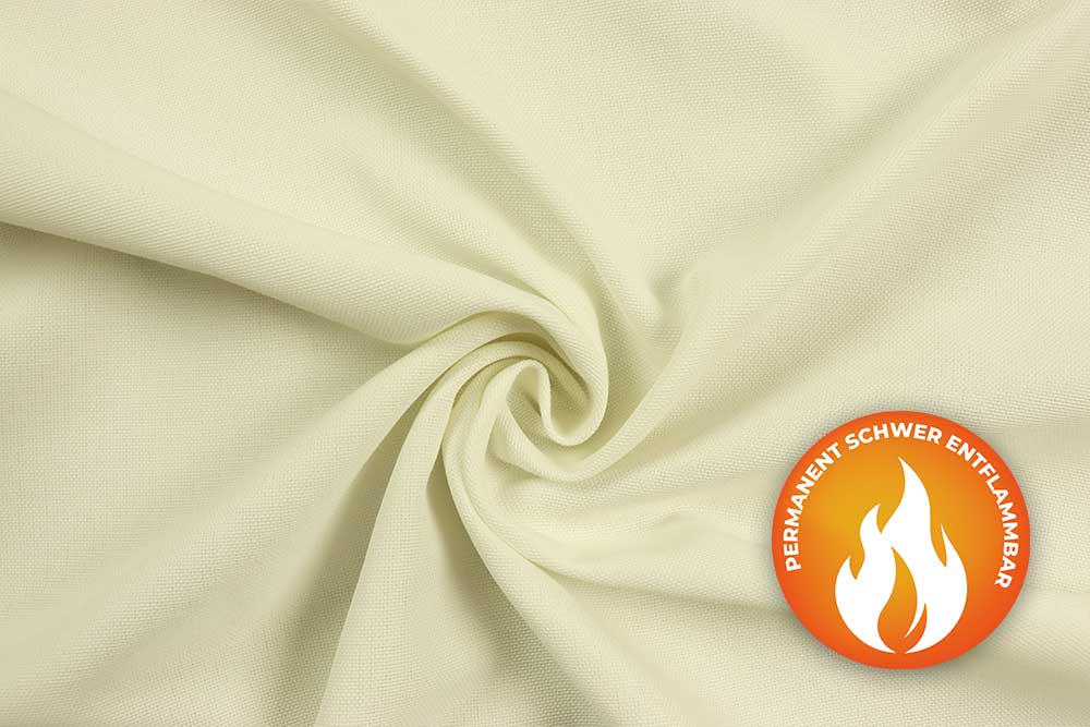 Tischdeckenstoff - permanent schwer entflammbar - 280 cm - Creme 