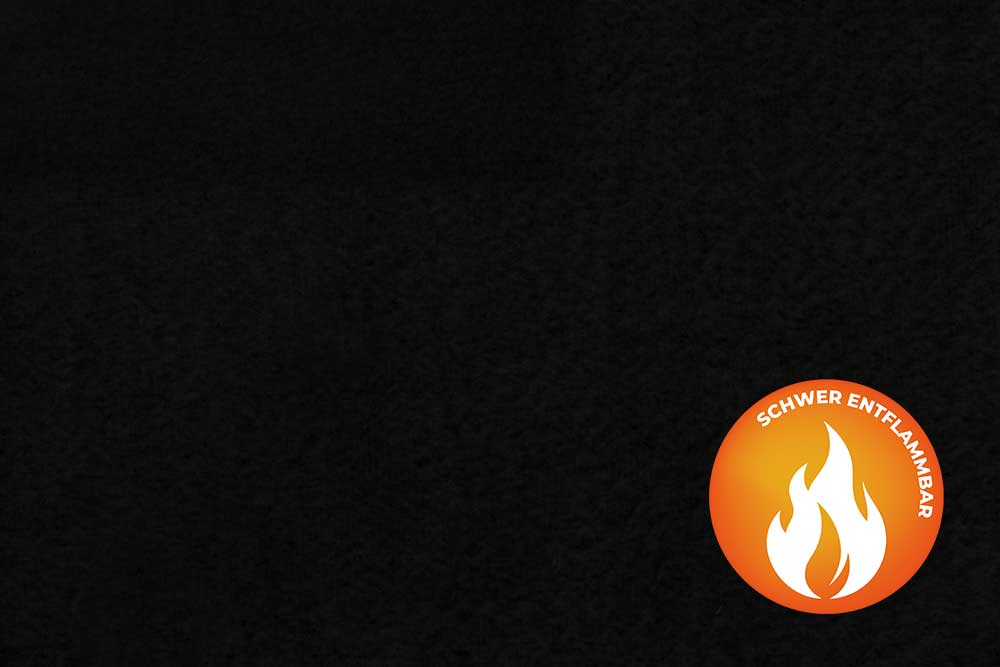 Schall-Absorber, schwer entflammbar - 300 cm breit - Schwarz 