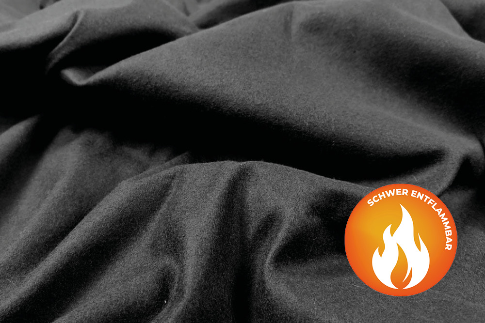 Thermo-Molton - schwer entflammbar - 300 cm - Schwarz 