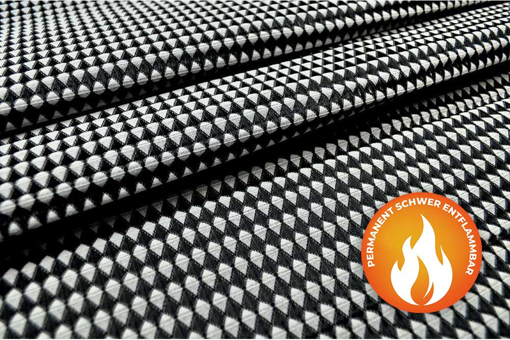 Akustikstoff - Trevira CS - permanent schwer entflammbar - Schwarz/Grau 