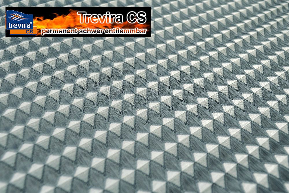 Akustikstoff - Trevira CS - permanent schwer entflammbar - 60 cm breit - Silber/Grau 