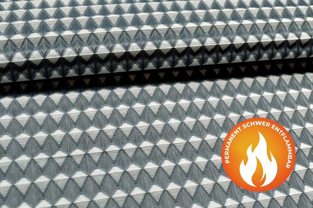 Akustikstoff - Trevira CS - permanent schwer entflammbar - Silber/Grau 