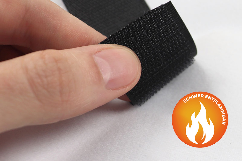 Klett-Velours - schwer entflammbar B1 - Weiß 