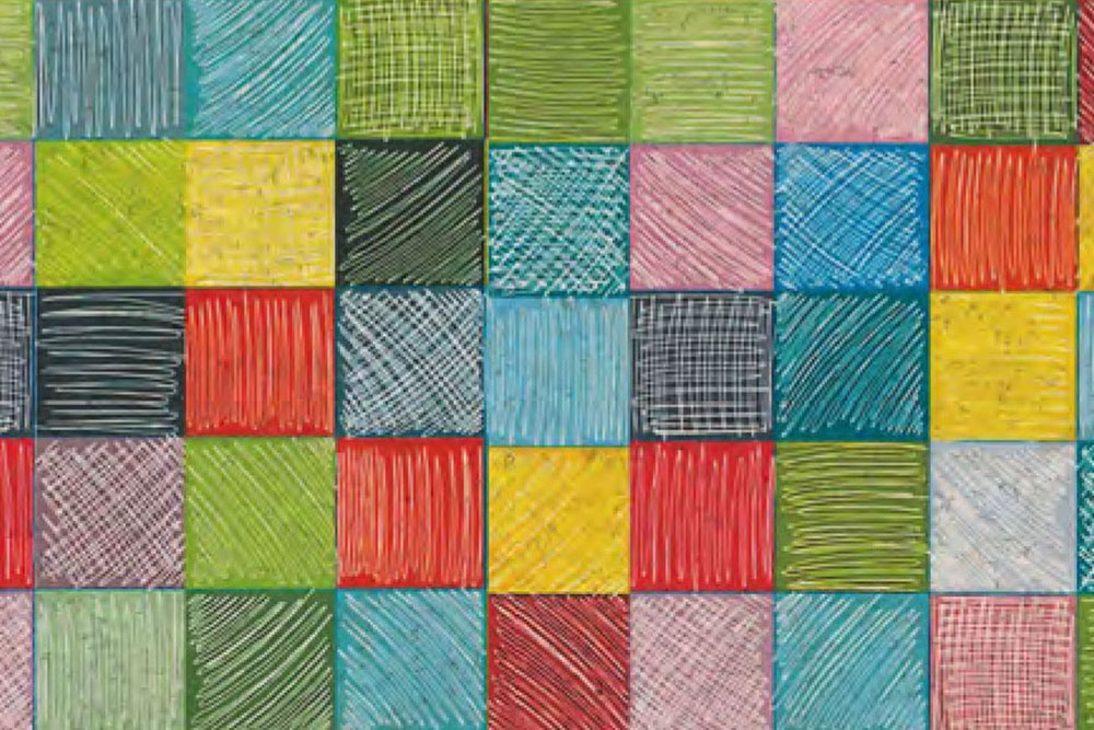 Kork-Stoff Digitalprint - Squares 