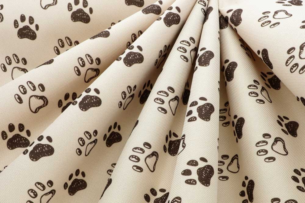 Polyesterstoff wasserabweisend - Tatze - Beige 