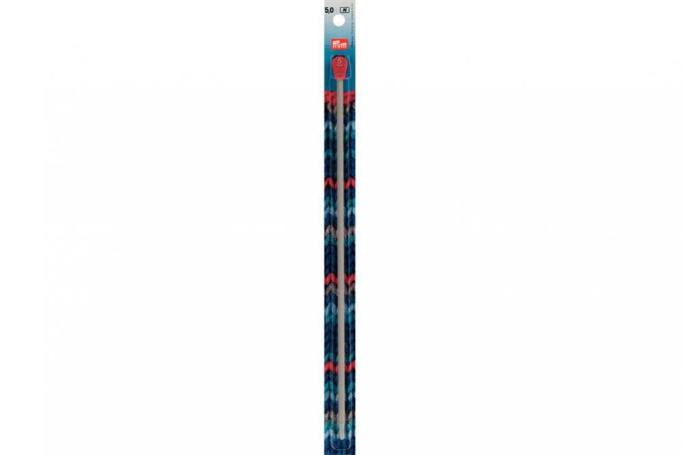 Tunesische Häkelnadeln Prym 30 cm - 5,0 mm Grau ALU 