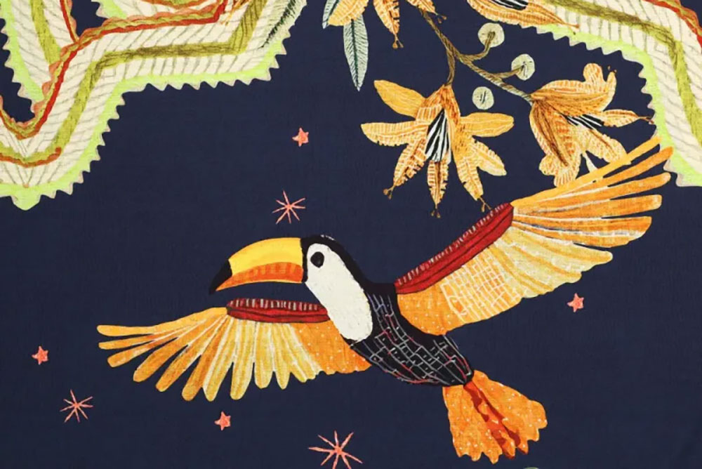 Viskosestoff - Tukan - Nachtblau 