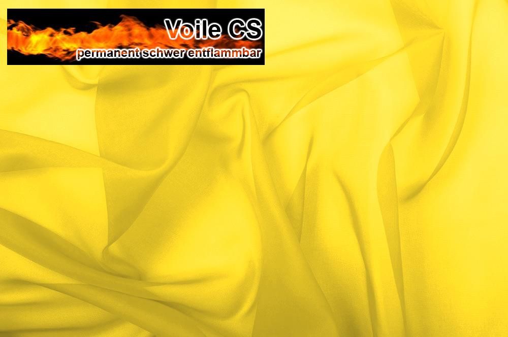 Voile - permanent schwer entflammbar - 300 cm - Sonnengelb - 2,0 Meter 