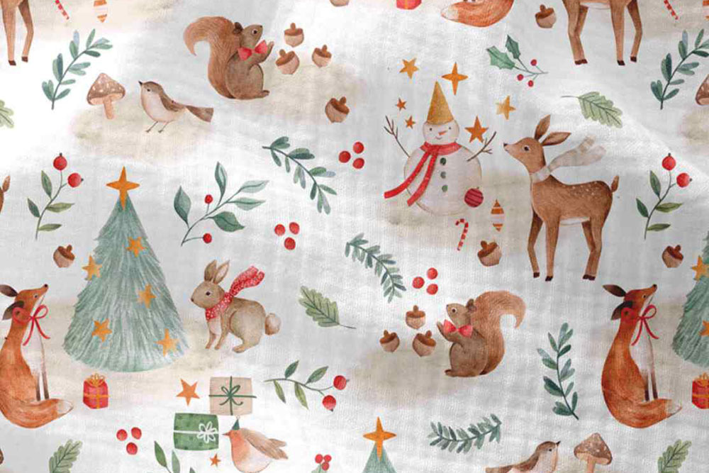 Musselin - Weihnachten mit Tieren 