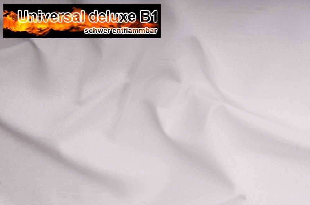 Universal Stoff deluxe B1 - schwer entflammbar - Weiß - 1,0 Meter 