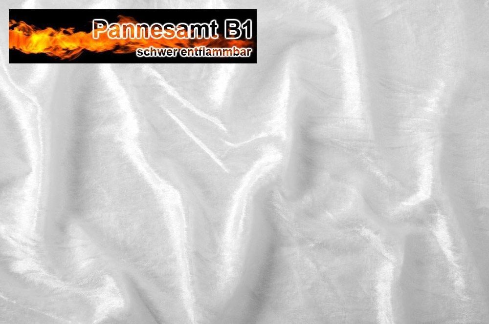Pannesamt B1 - schwer entflammbar - Weiß - 2,0 Meter 