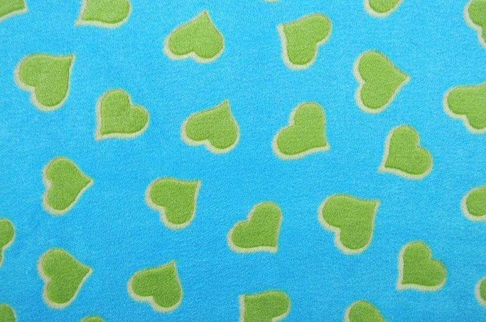 Wellness Fleece - Herzen - Türkis/Grün 