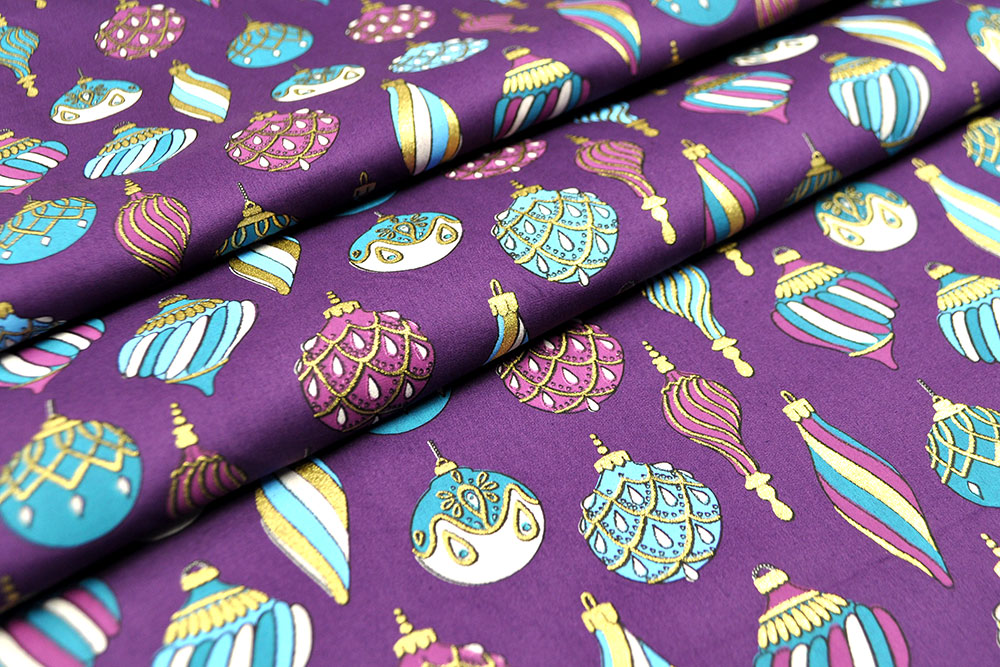 Glitzer-Weihnachtsstoff - Christmas Tree Ornaments 