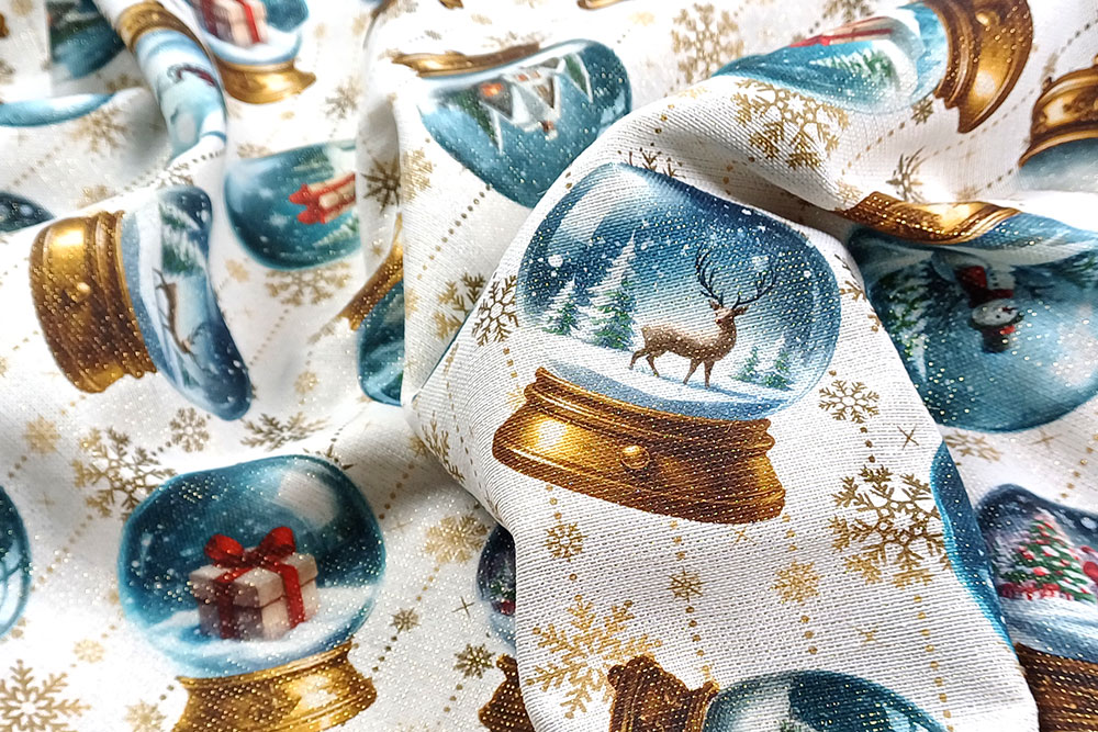 Weihnachtsstoff Glitzer - Snow Balls - 280 cm 