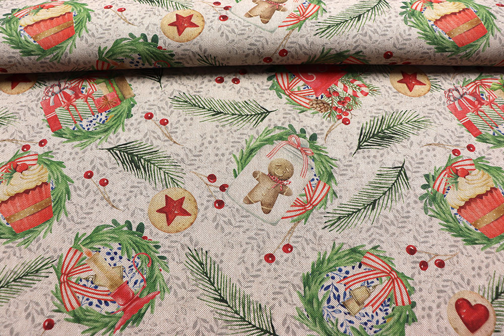 Weihnachtsstoff Leinenoptik - Christmas Love - 280 cm 