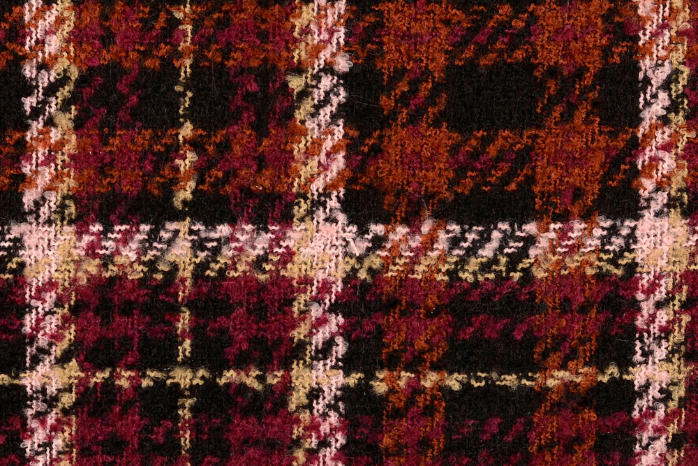 Tweed-Stoff - Wolly Karo - Rot 