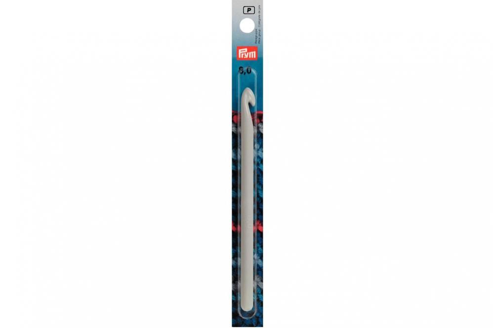 Woll-Häkelnadeln Prym 14 cm - 8,0 mm Grau - o. Griff KST 
