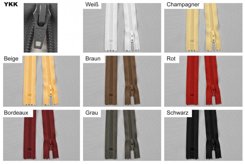 YKK-Kunststoff-Reißverschluss - nicht teilbar - 40 cm 