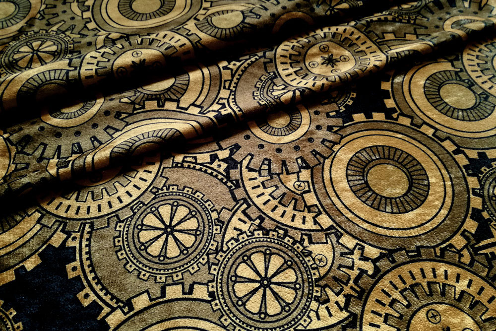 Steampunk-Pannesamt - Zahnrad