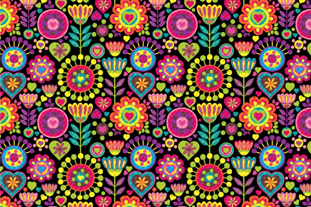 Satin - Retroblumenwiese