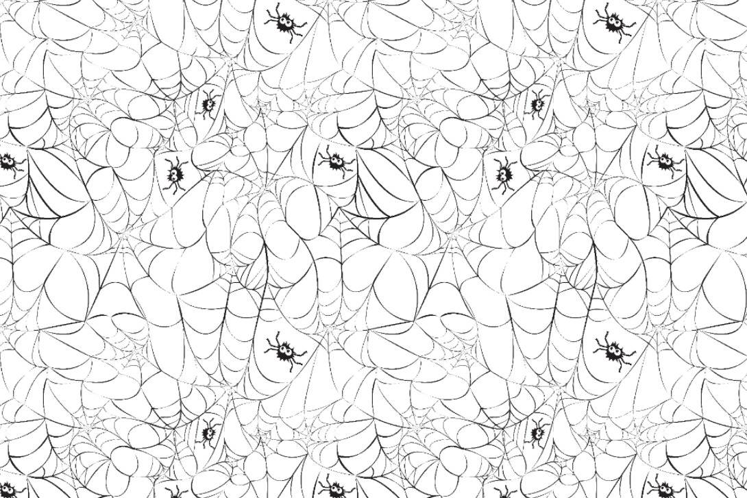 Universalstoff - Spinnen im Netz - Weiß/Schwarz