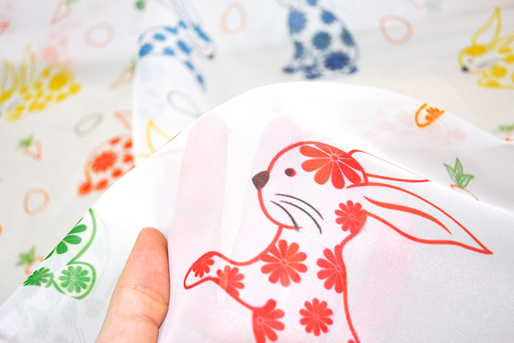 Voile - Blümchen-Hasen