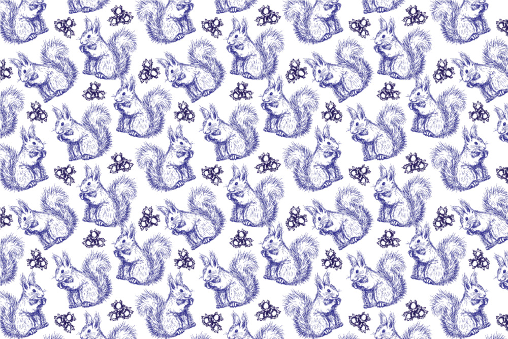 Frottee-Fleece - Eichhörnchen