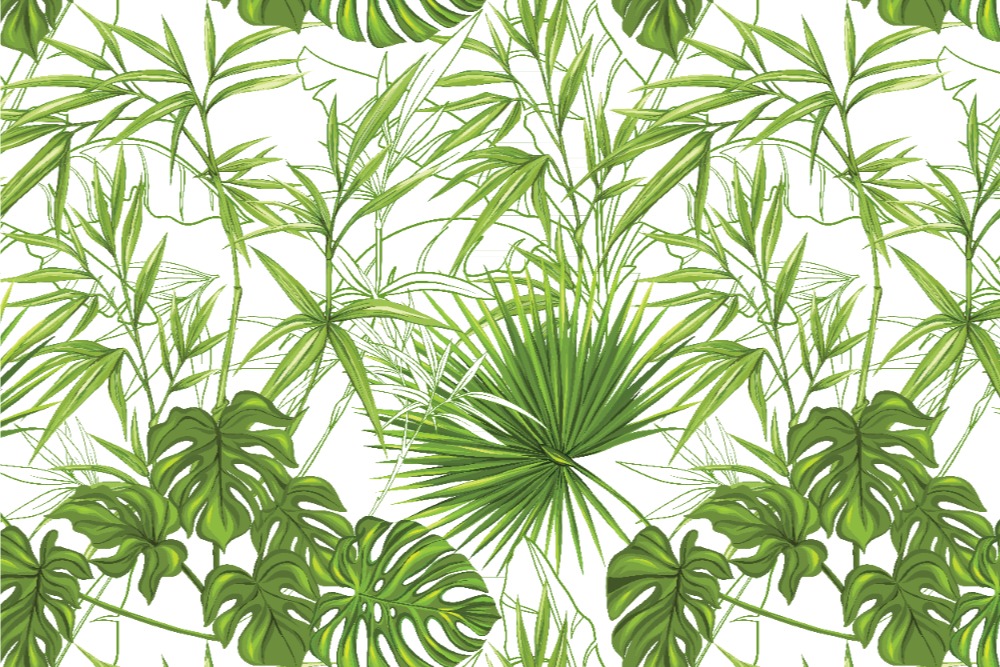 Blackout perm. schwer entflammbar - Exotischer Farnwald