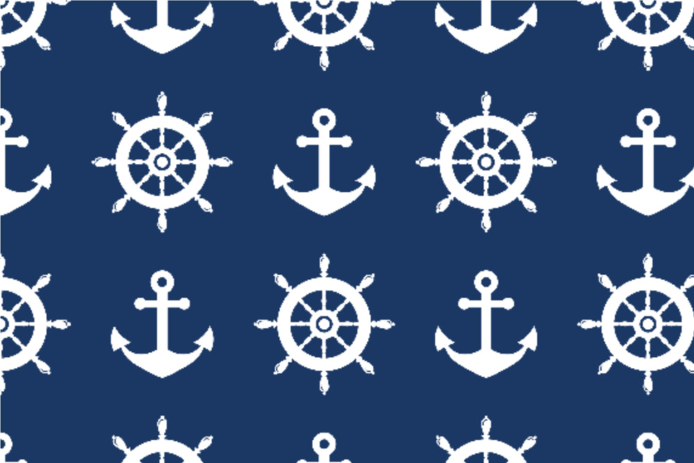 Wellness-Fleece - Marine-Welt Steuerrad/Anker