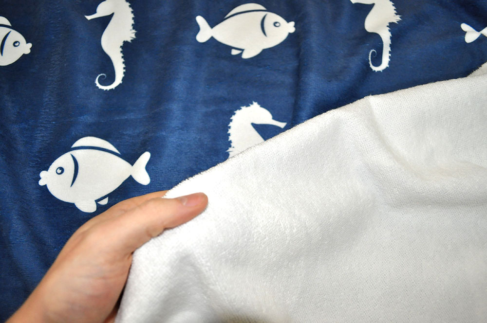 Frottee-Fleece - Marine-Welt Seepferdchen/Fisch