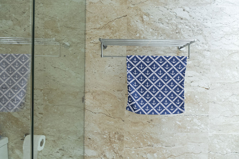 Frottee-Fleece - Marine-Welt Anker/Seile