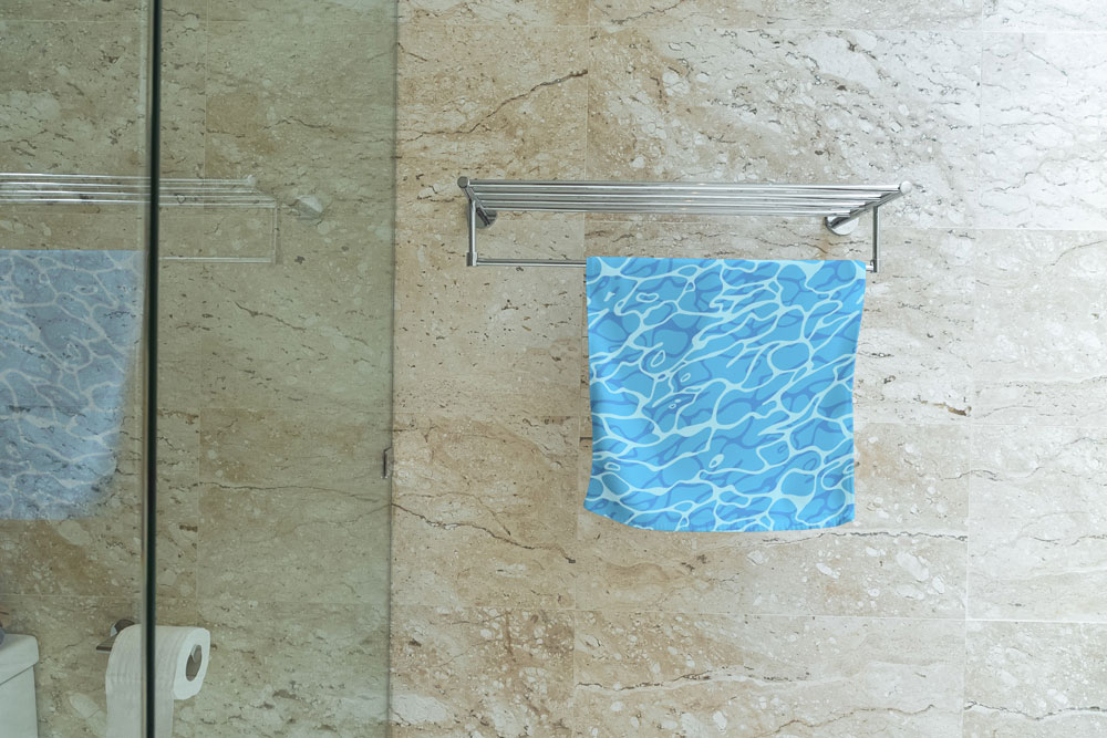 Frottee-Fleece - Tarnmuster Wasser