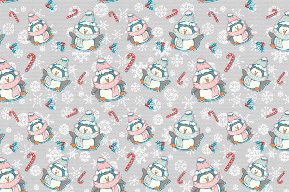 Polarfleece-Stoff - Frierende Pinguine