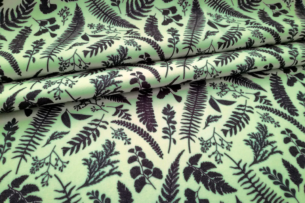 Wärmevorhang-Stoff - Farnblätter