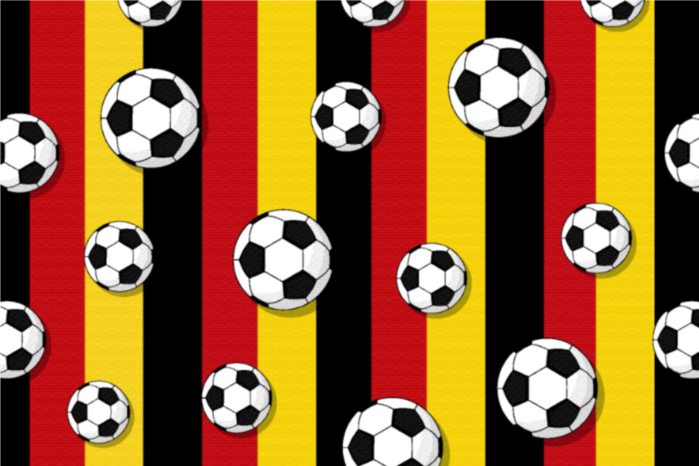 Dekostoff - Fußball - Schwarz/Rot/Gold