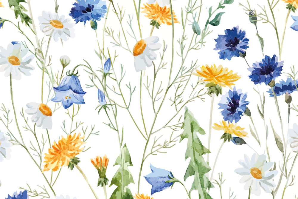 Dekostoff - Margeriten-Wiese