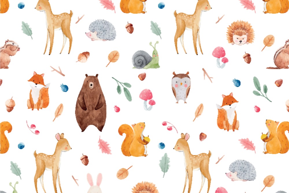 Blackout-Stoff - Aquarell-Tiere