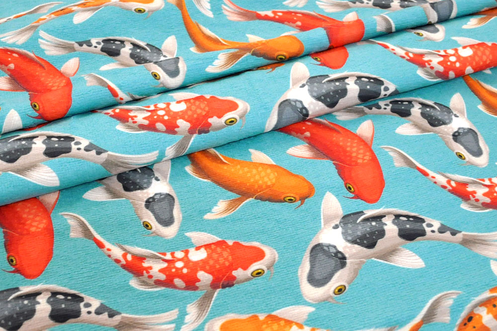 Frottee-Fleece - Koi-Karpfen