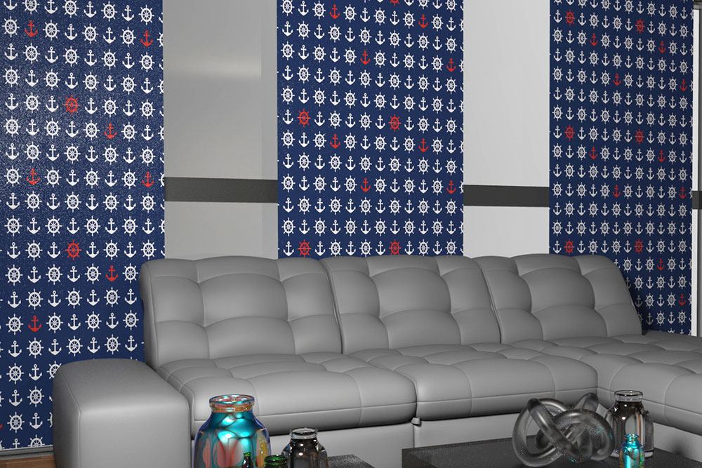 Blackout perm. scher entflammbar - Marine-Welt Steuerrad/Anker