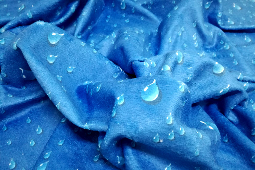 Frottee-Fleece - Wasserperlen