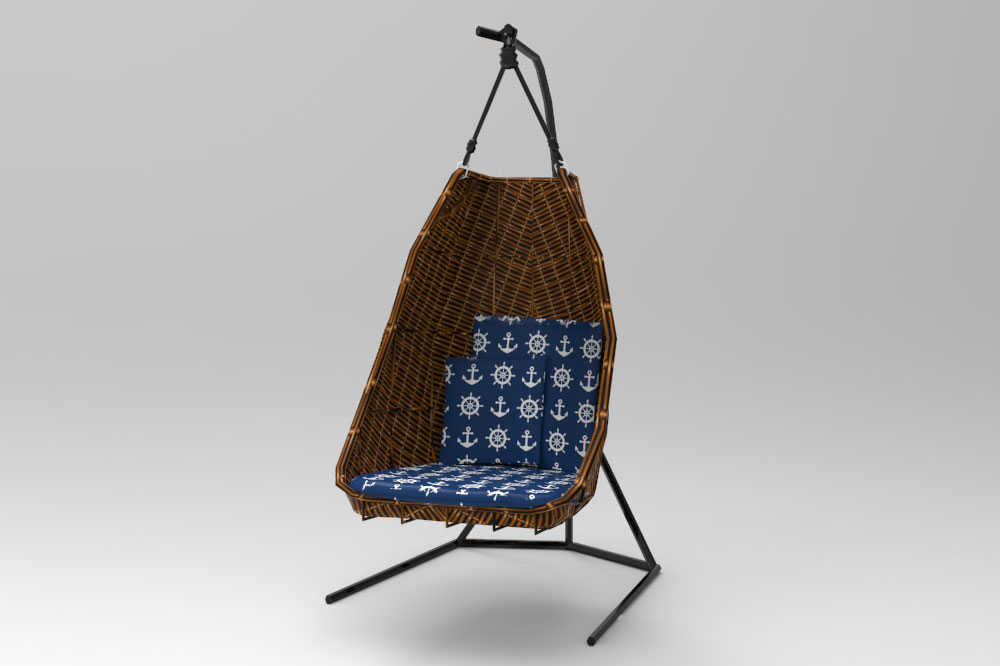 Outdoorstoff Marine-Welt - Steuerrad und Anker