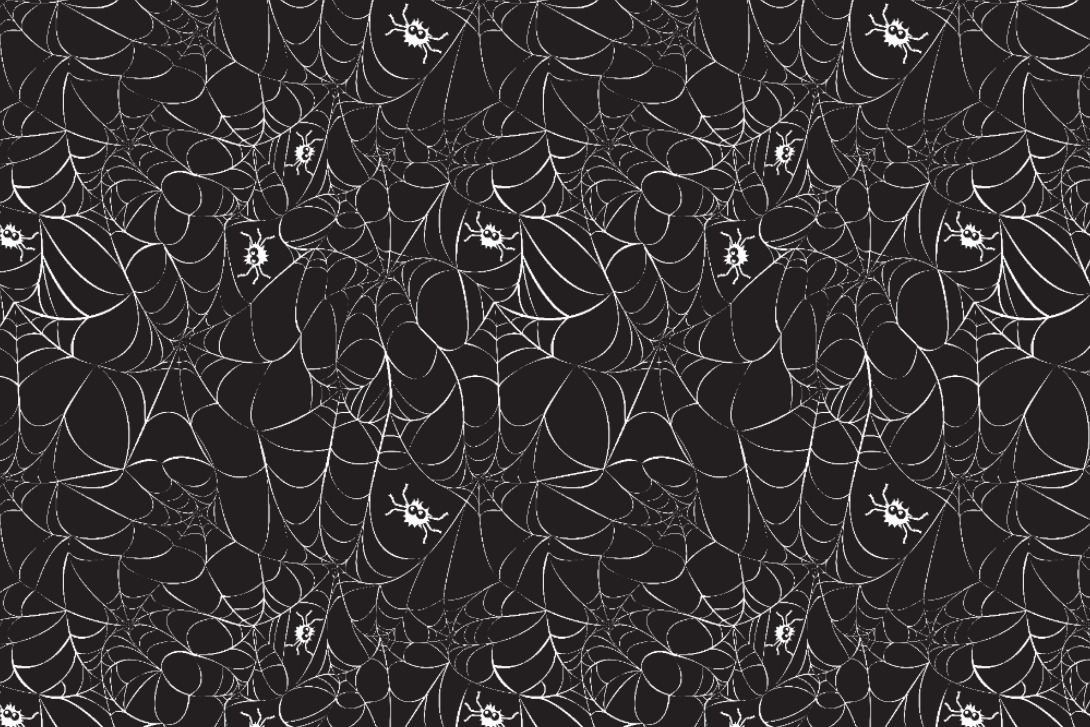Satin - Spinnen im Netz - Schwarz/Weiß