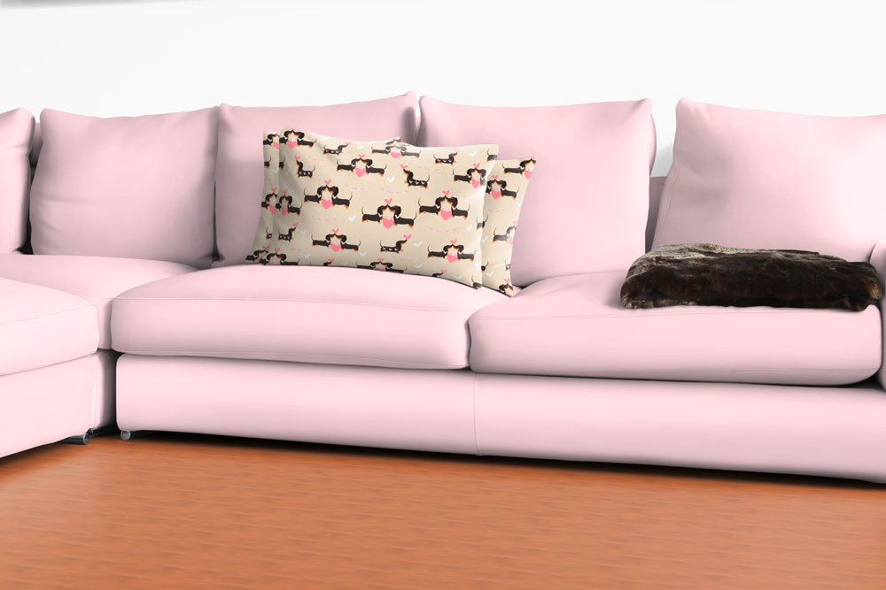 Dekostoff - Dachshund in Love