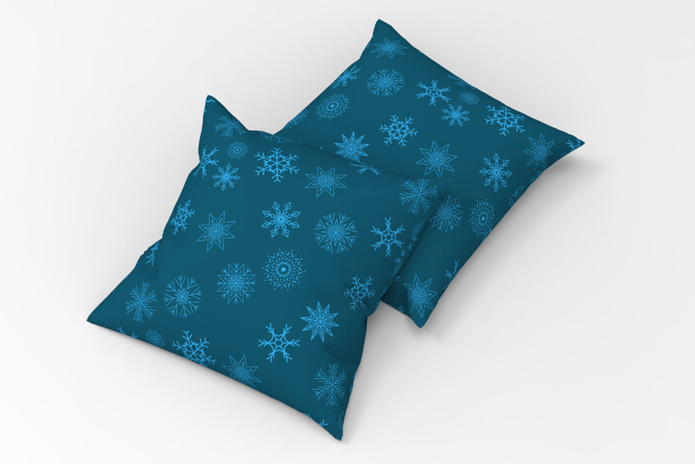 Wärmevorhang-Stoff - Schneekristalle