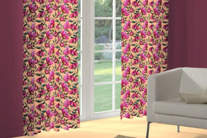 Wärmevorhang-Stoff - Zimtrose